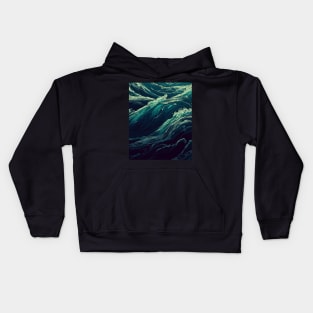 Ocean waves pattern Kids Hoodie